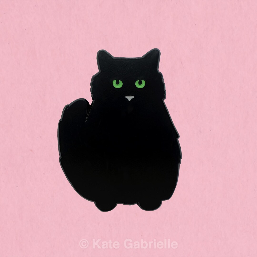 Black Maine Coon Cat Enamel Lapel Pin - Etsy | Etsy (US)