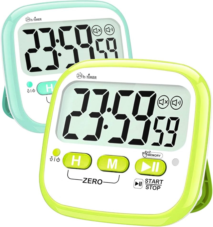 Antonki 2 Pack Timer, Classroom Timer for Kids, Timer for Teacher, Kitchen Timers, Digital Timer ... | Amazon (US)