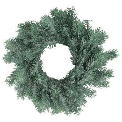 Northlight 12" Unlit Frosted Green Pine Christmas Wreath | Target