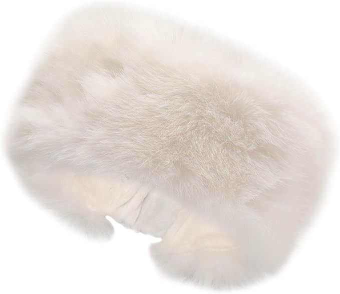 ZLYC Women's Winter Large Faux Fur Headband Fluffy Elastic Cold Weather Earmuffs | Amazon (US)