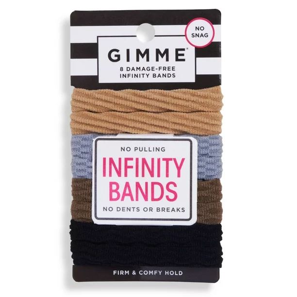 Gimme Pattern Ponytail Holder Hair Tie for Medium Hair, Assorted Multi-Color, 8 Ct - Walmart.com | Walmart (US)