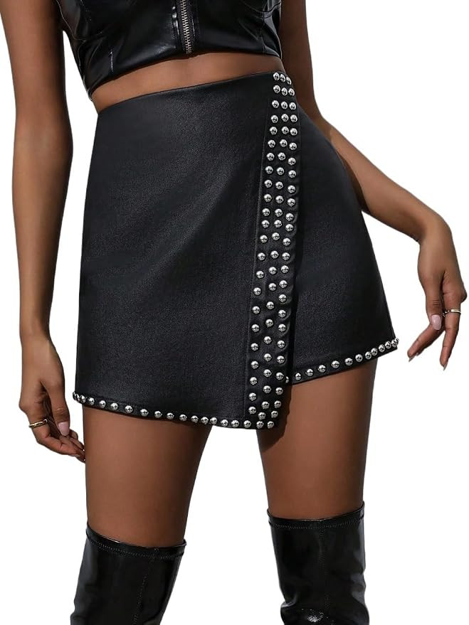 Womens Casual Solid Studded Skort Summer Outfits | Amazon (US)