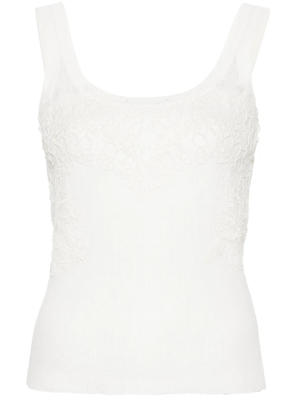 Ermanno Scervino lace-appliqué Cotton Tank Top - Farfetch | Farfetch Global