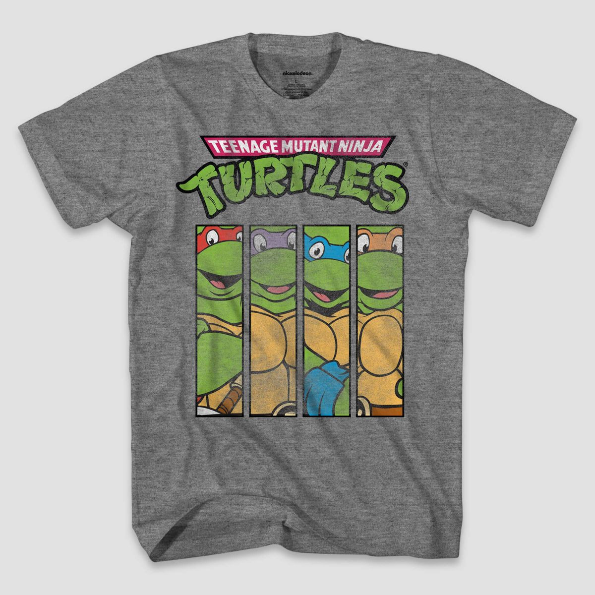 Men's Teenage Mutant Ninja Turtles Quad Short Sleeve Graphic T-Shirt - Heathered Gray | Target