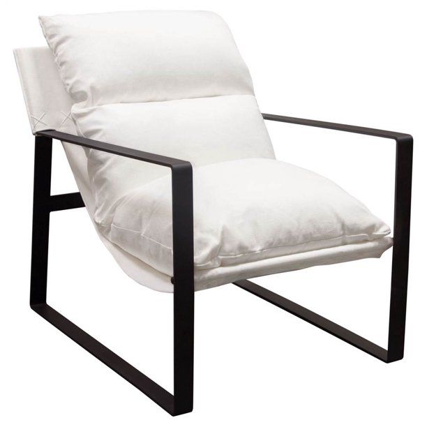 Miller Sling Accent Chair in White Linen by Diamond Sofa - Walmart.com | Walmart (US)