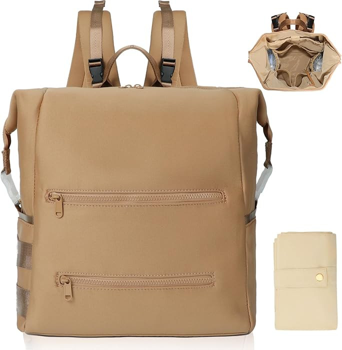 Diaper Bag Backpack,Large Neoprene Baby Bag for Boys Girls with 15 Diaper Bag Organizer,2 Insulat... | Amazon (US)