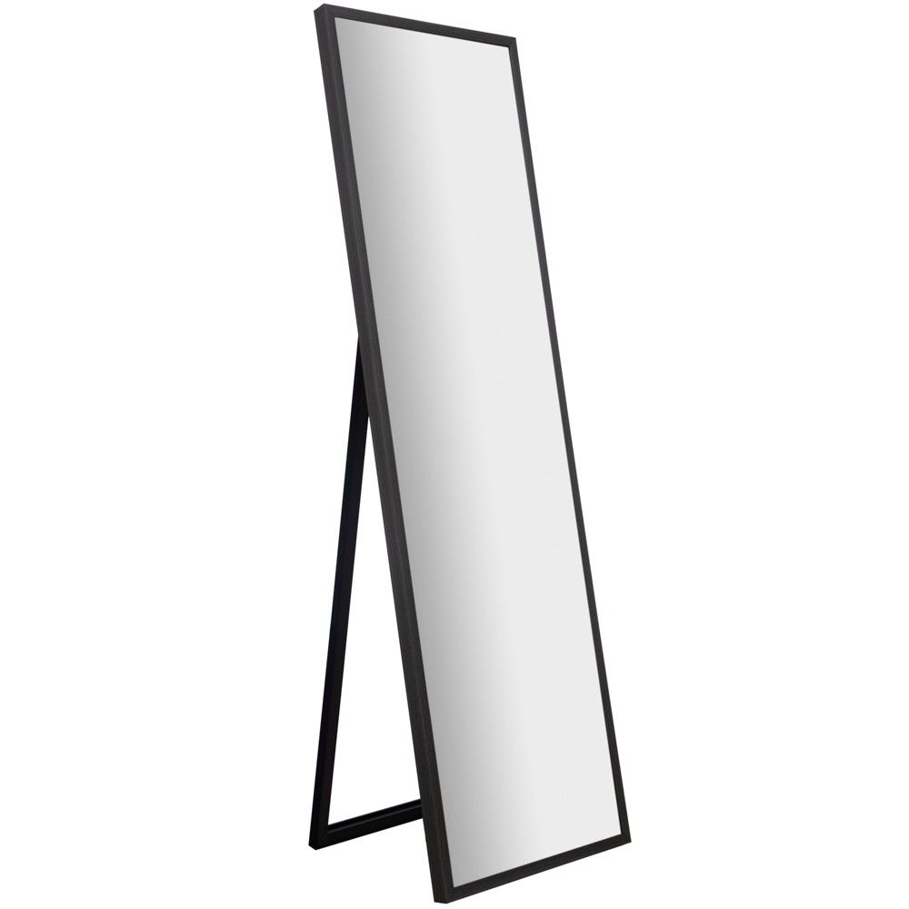 16""x57"" Framed Floor Free Standing Mirror with Easel Gray - Gallery Solutions | Target
