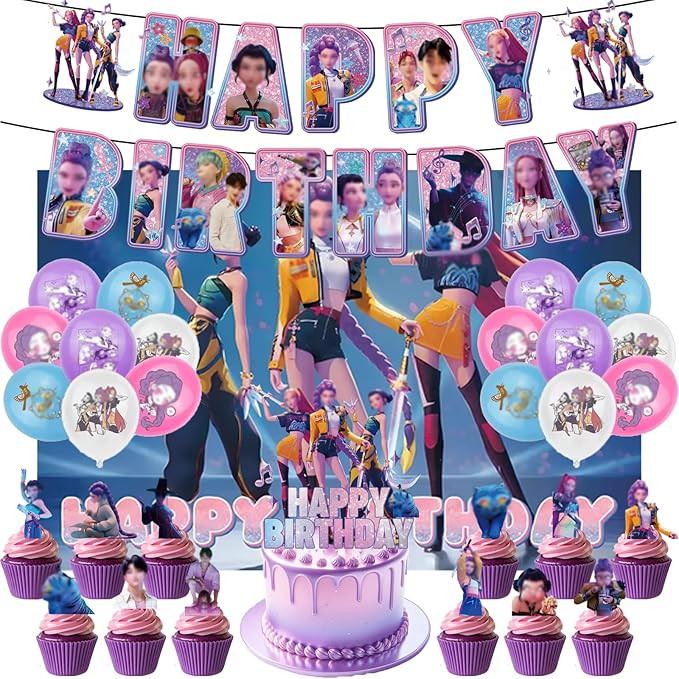 Birthday Decorations - Birthday Party Decorations - Banner, Backdrop, 13 Cake Toppers, 16 Balloon... | Amazon (US)