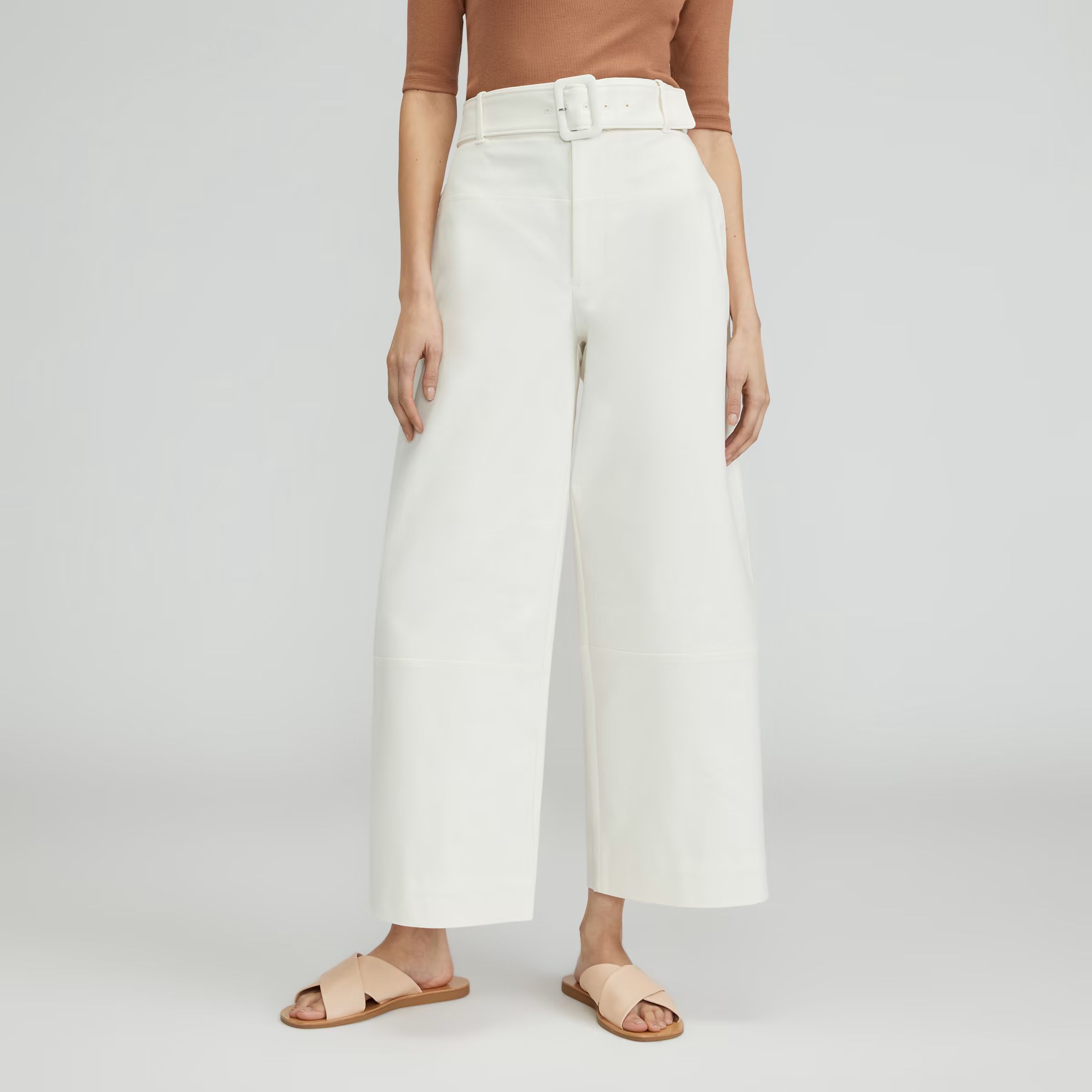 The Structured Cotton Belted Pant | Everlane