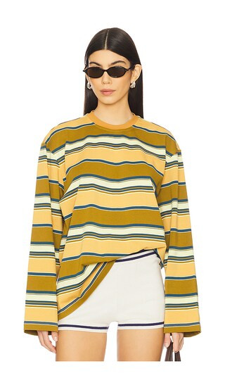 Ella Top in Moss Green Stripe | Revolve Clothing (Global)