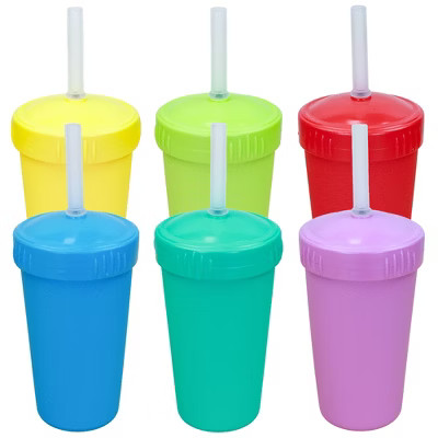 Re-Play 10 fl oz Straw Cups with Silicone Straw - Color Wheel -6pk | Target
