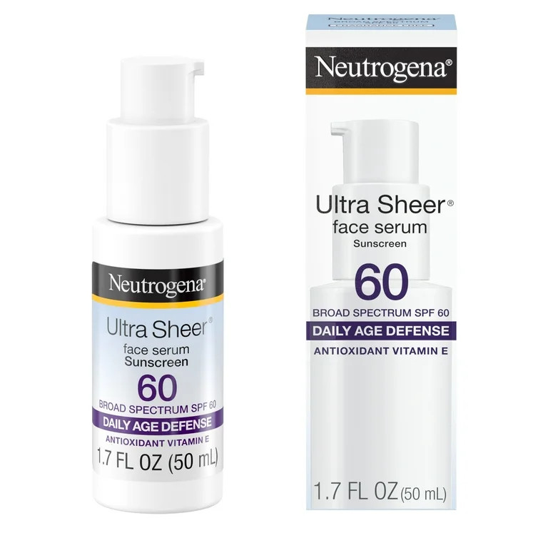 Neutrogena Ultra Sheer Moisturizing Serum, Vitamin E, SPF 60, 1.7 Fl oz | Walmart (US)