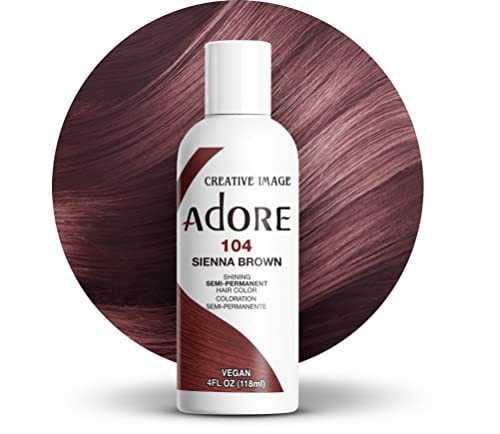 Adore Semi Permanent Hair Color - Vegan and Cruelty-Free Brown Hair Dye - 4 Fl Oz - 104 Sienna Brown (Pack of 1) | Amazon (US)