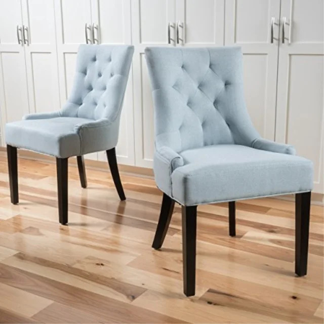 christopher knight home 299539 hayden fabric dining chairs (set of 2), light sky | Walmart (US)