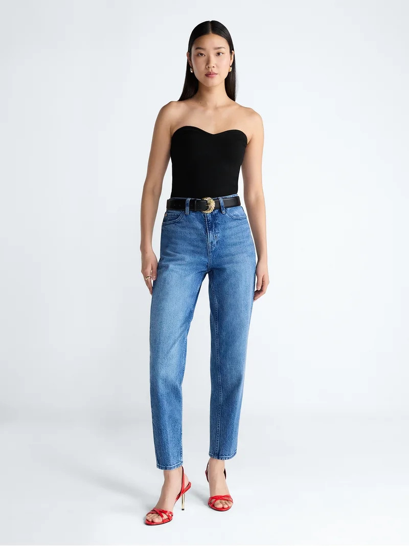 Devil Wears Prada Scoop Collection Women's and Women's Plus Crease Barrel Jeans, 26.5'' Inseam, S... | Walmart (US)