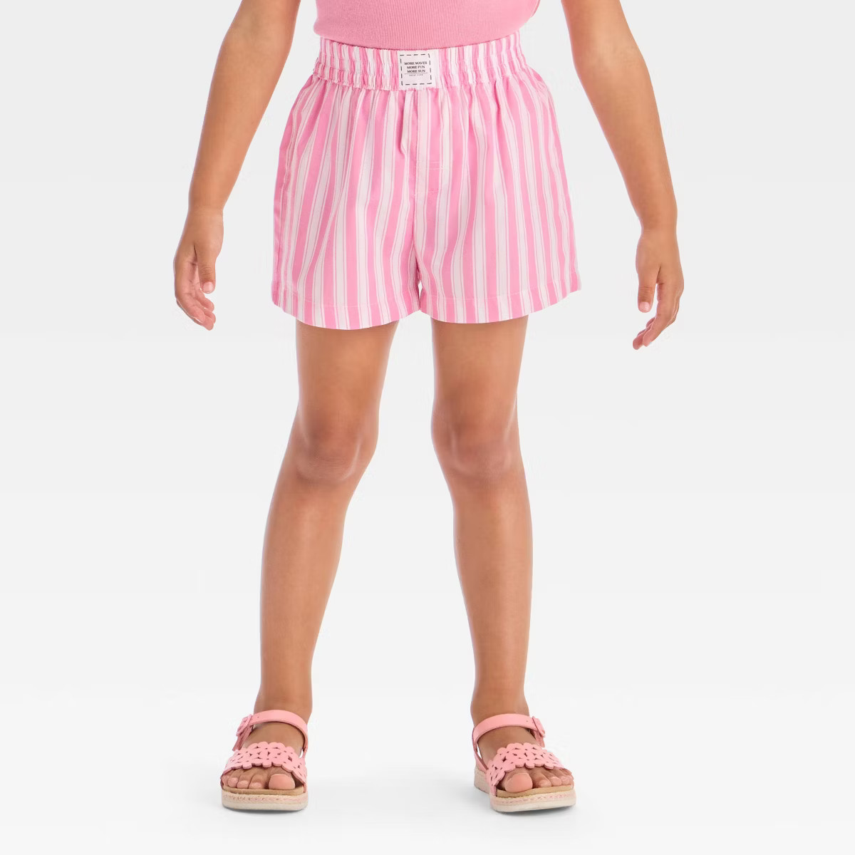 Grayson Mini Toddler Girls' Striped Woven Shorts - Pink | Target