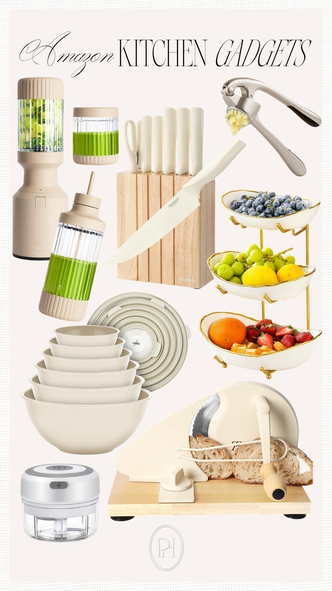 Amazon finds I'm loving for the kitchen!

knife block, kitchen gadgets, neutral kitchen, neutral home, cooking essentials, gifts for the chef, bread slicer, garlic chopper, garlic press, mixing bowls, blender, smoothie blender, tiered bowls, fruit bowls, serving bowls 

 #LTKSeasonal #LTKHome
