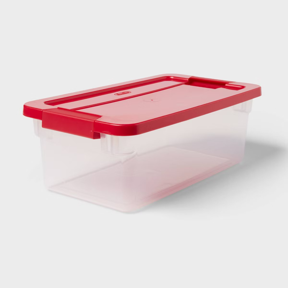 6qt Clear Latching Storage Box - Clear Base Rocket Red Lid and Latch - Brightroom™: Stackable P... | Target