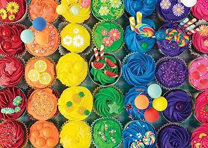 Cupcake Rainbow 1000 Piece Jigsaw Puzzle by Colorcraft | Amazon (US)