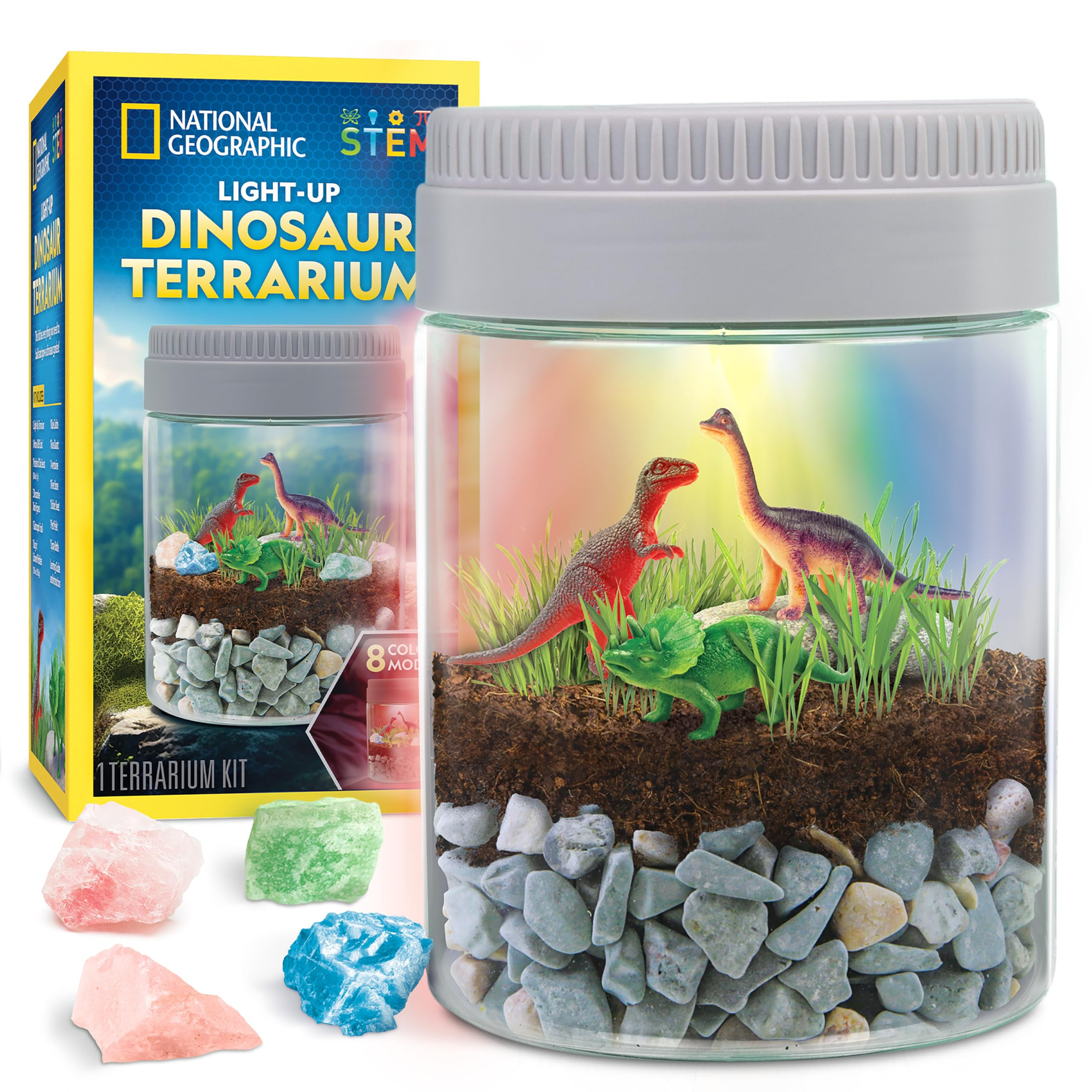 NATIONAL GEOGRAPHIC Dinosaur Terrarium Kit for Kids – Multicolor Light Up Terrarium Kit for Kid... | Amazon (US)