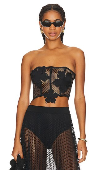 El Jardin Crop Top in Black | Revolve Clothing (Global)