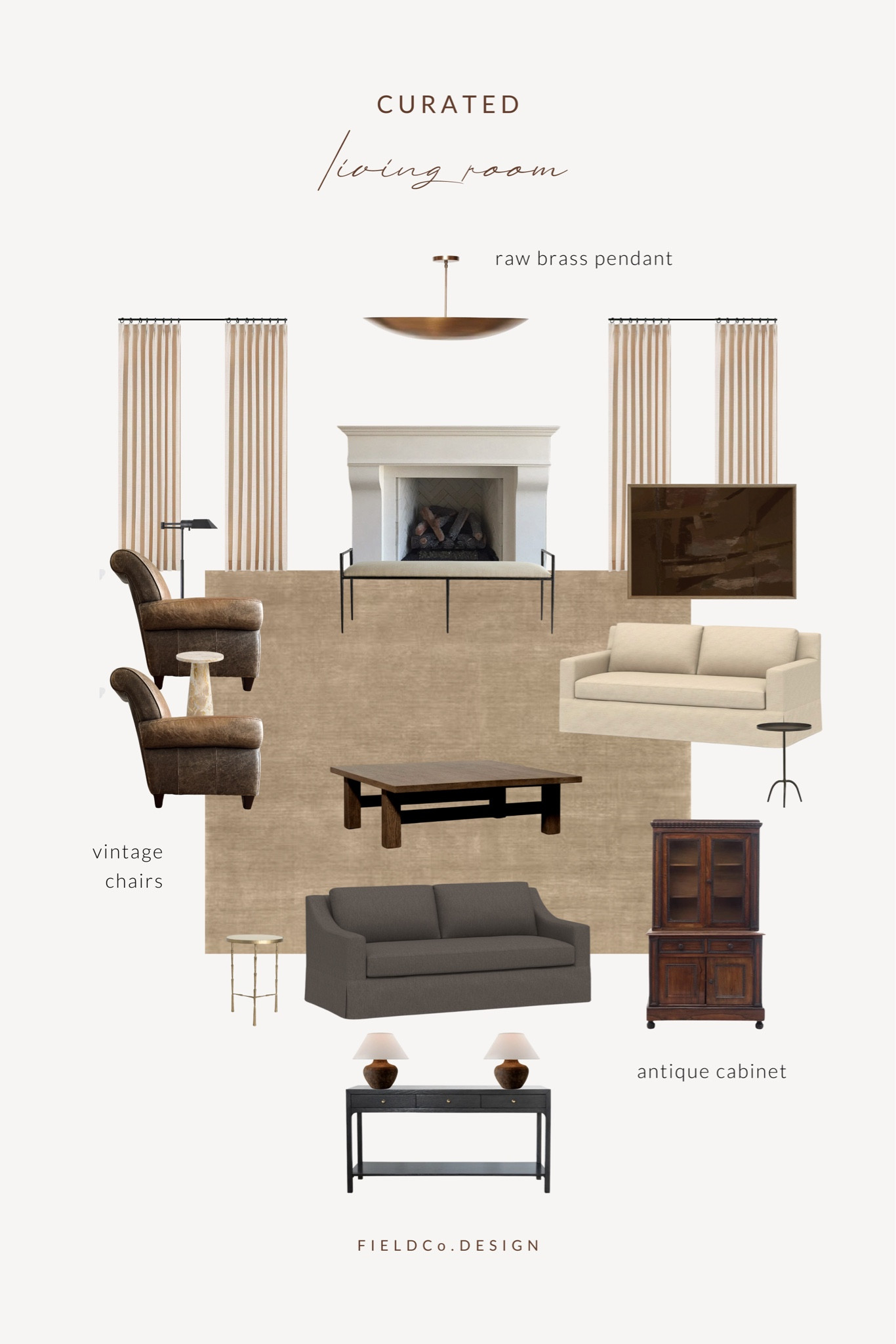 Curated living room with vintage leather club chairs

#LTKHome