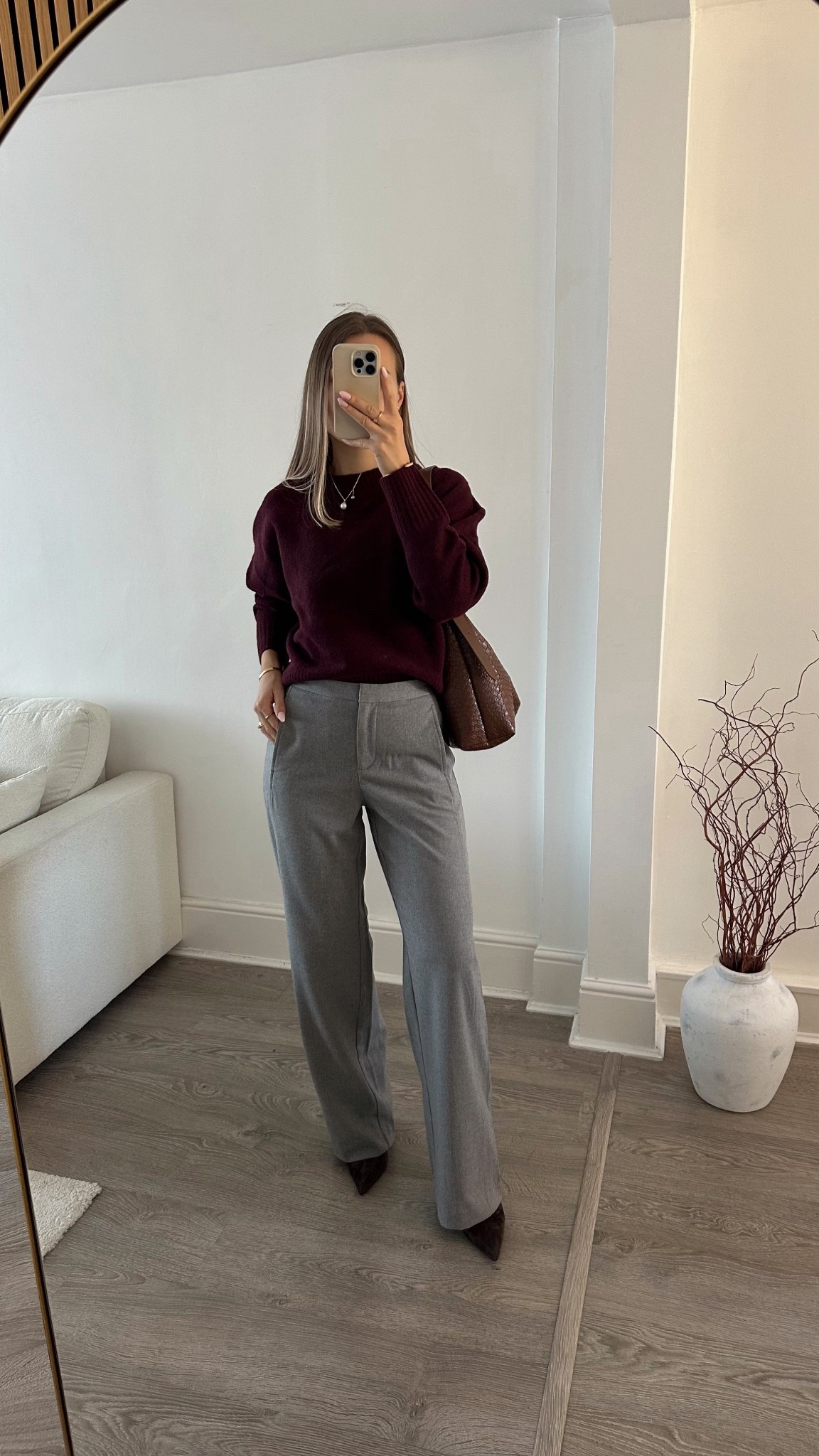 Grey, burgundy and suede 🤎my go-to elevated smart-casual palette .

These trousers WOW! 

#LTKeurope #LTKwinter #LTKstyletip
