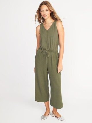 Wide-Leg Bouclé-Jersey Jumpsuit for Women | Old Navy US