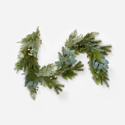 Mixed Green Holiday Artificial Garland - Threshold™ designed with Studio McGee | Target