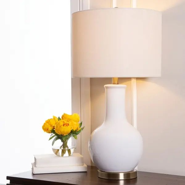 Abbyson Gourd White Ceramic 29-Inch Table Lamp | Bed Bath & Beyond