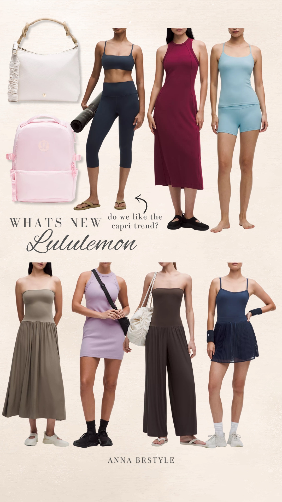 What’s new at Lululemon 👀 From elevated everyday dresses and matching sets to new bags, activewear, and even the return of capris…there are so many good new arrivals right now.

Lululemon new arrivals, Lululemon dresses, Activewear, Matching sets, Workout clothes, Everyday style, Athleisure, Lululemon bag, Summer outfits, annabrstyle

#LTKootd #LTKSeasonal #LTKActive