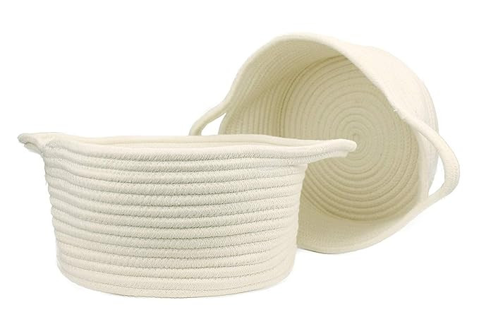 Dobee Cotton Rope Storage Baskets with Handles, Soft Durable Laundry Baskets Nursery Hamper Organ... | Amazon (US)