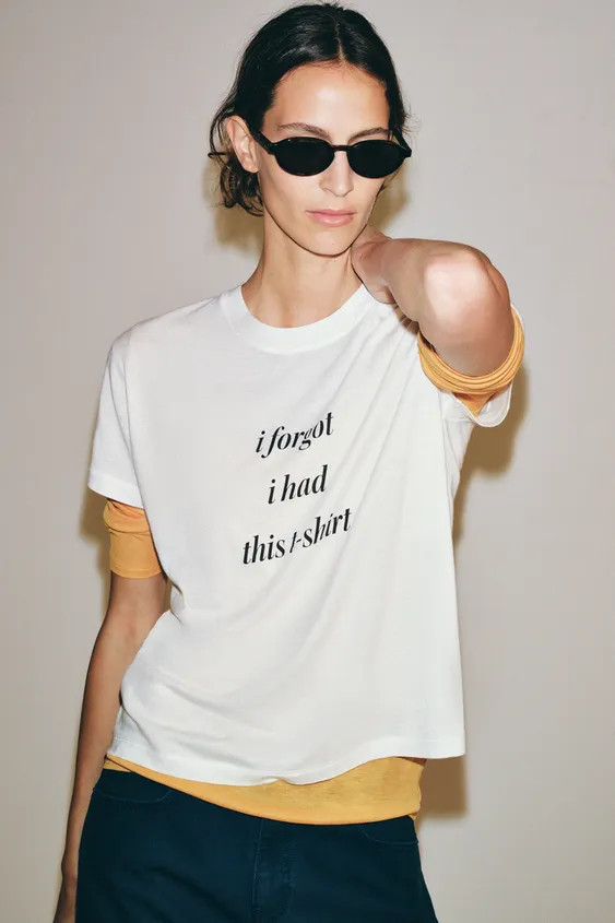 Model height: 178 cmREGULAR FIT - ROUND NECK - REGULAR LENGTH - SHORT SLEEVET-shirt with a round ... | Zara UK