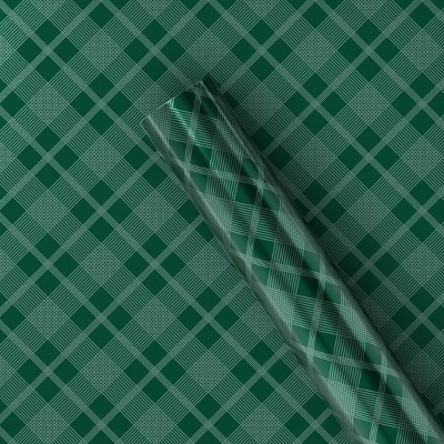 25 sq ft Plaid Christmas Gift Wrap Green - Wondershop™ | Target