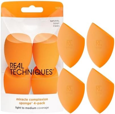 Real Techniques Miracle Complexion Beauty Sponge Makeup Blender, Set of 4 | Amazon (US)