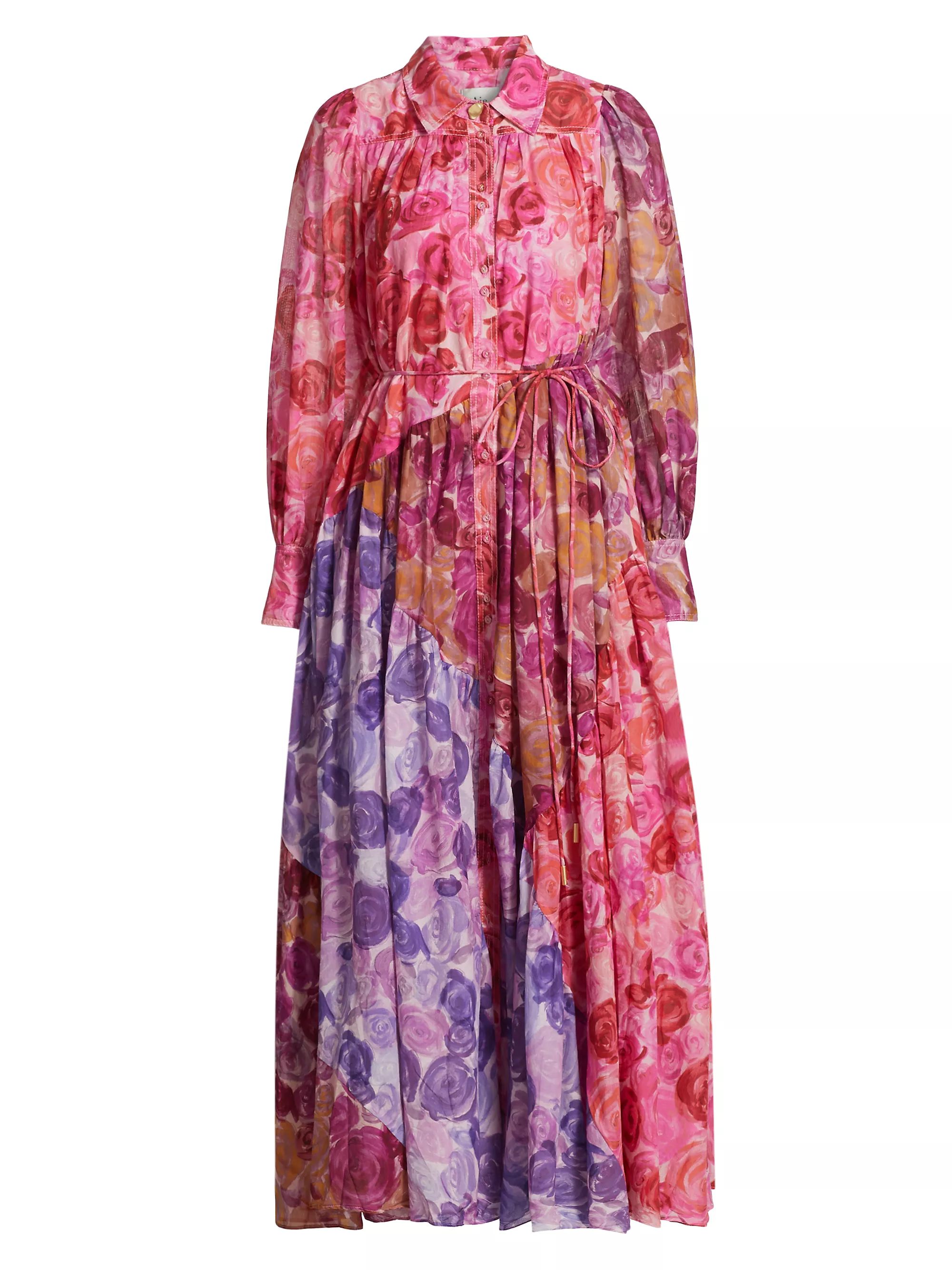 Abstraction Collisions Floral Cotton Maxi Shirtdress | Saks Fifth Avenue