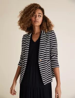 Jersey Slim Striped Blazer | Marks and Spencer US