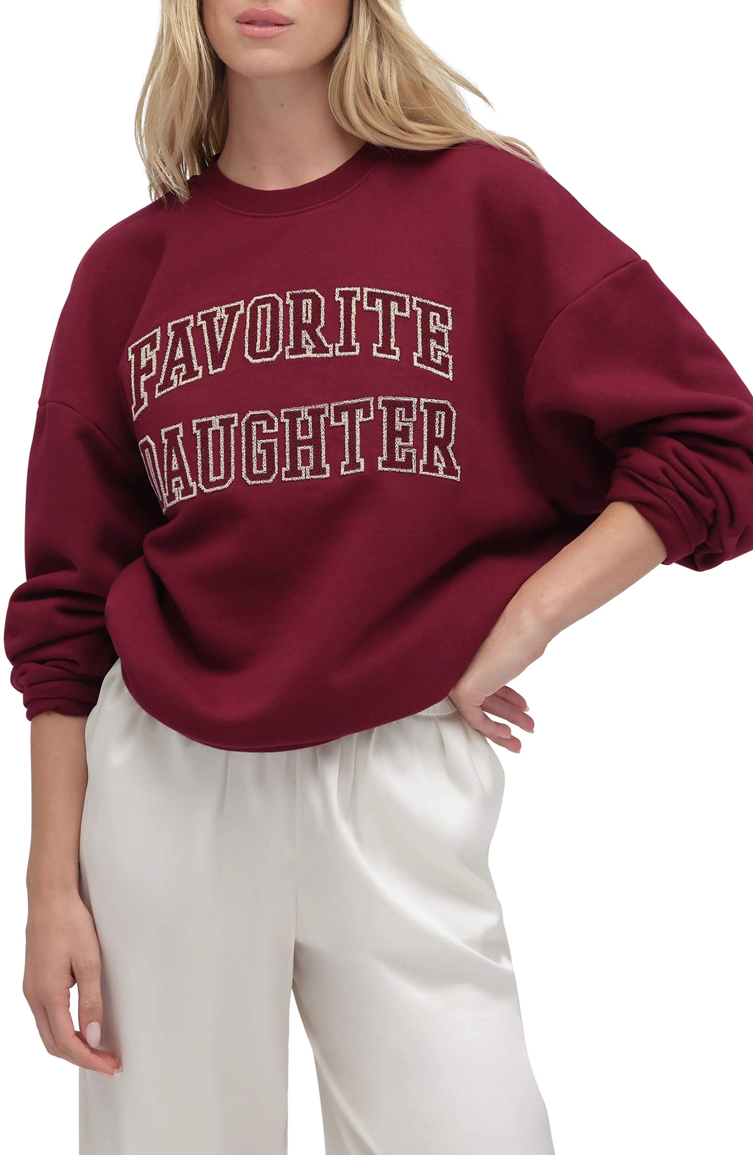 The Collegiate Embroidered Graphic Sweatshirt (Women) | Nordstrom | Nordstrom