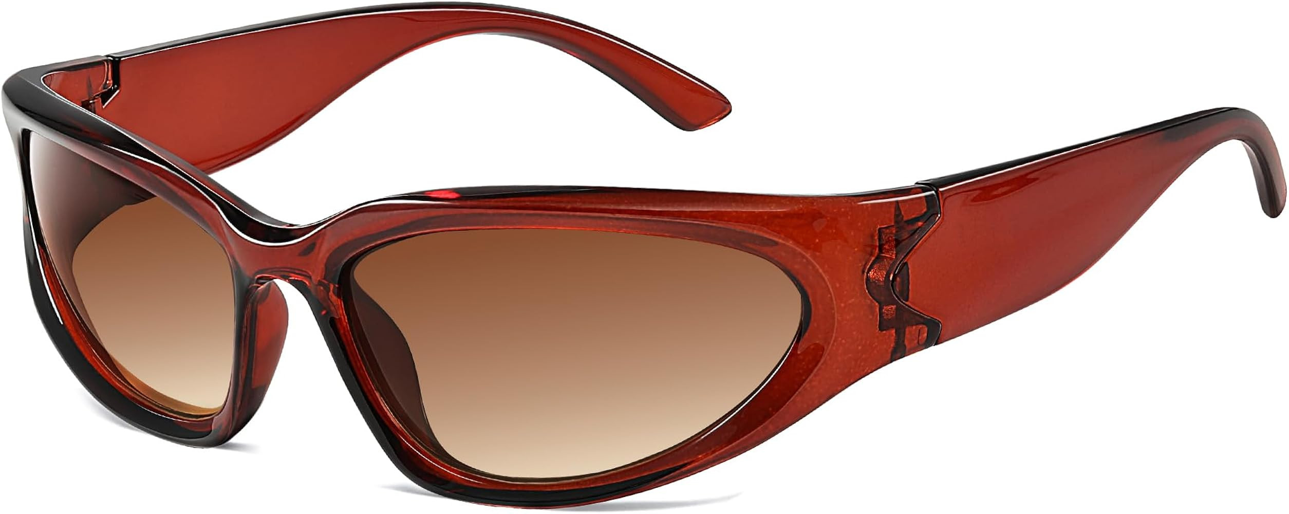 JASPIN Y2K Wrap Around Sunglasses for Women Men Sliver Oval Fashion Trendy Sport Shades UV Protec... | Amazon (US)