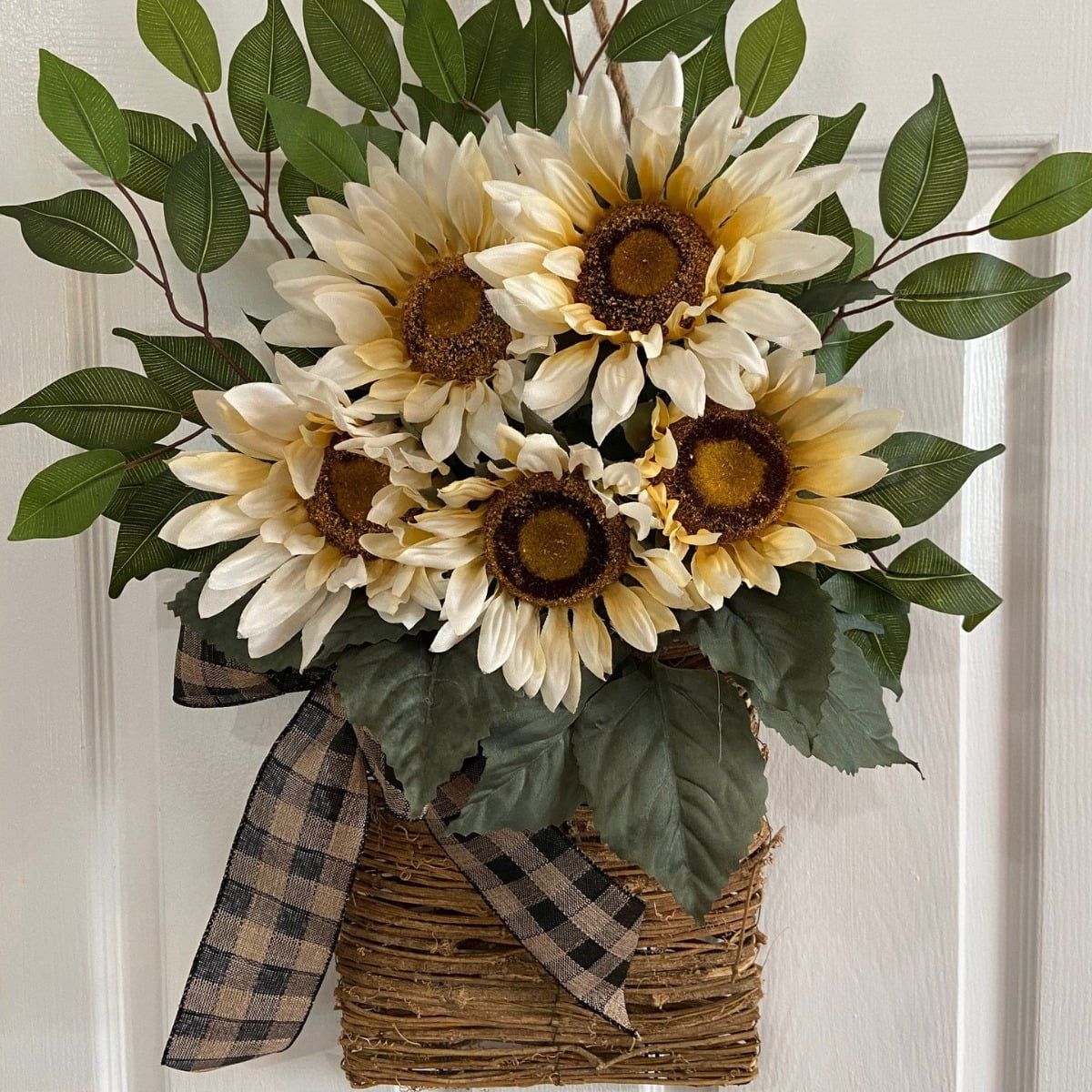 Fall Wreath Indoor Outdoor Wreath Sunflower Basket Wreath Summer Wreaths Artificial Sunflower Dec... | Walmart (US)