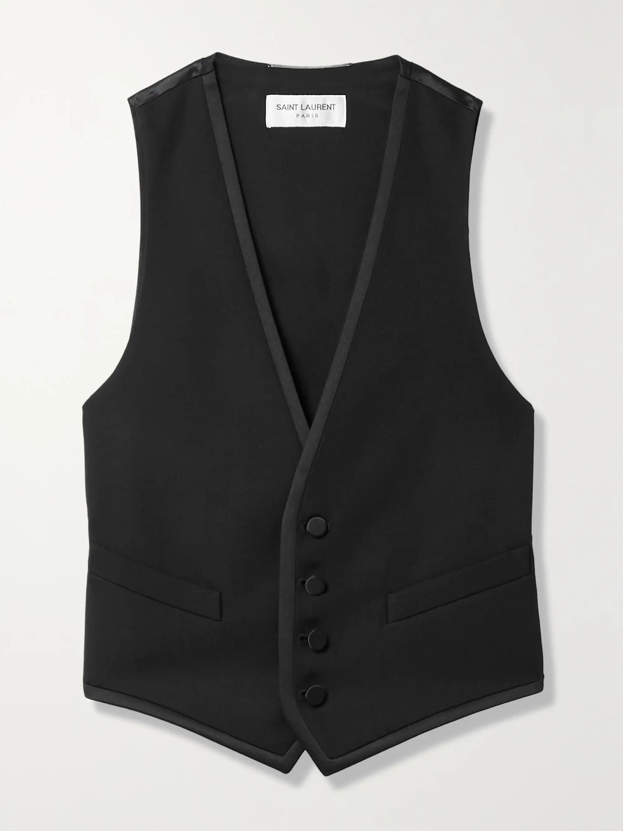 Cropped grain de poudre wool and silk-satin vest | NET-A-PORTER (UK & EU)