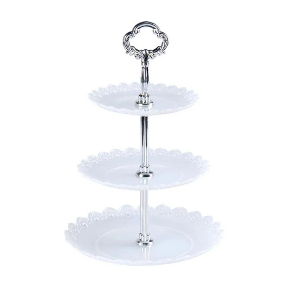 3 Tier Dessert Stand, Plastic Tier Cake Stand, Fruit Candy Display Round Dessert Tier Stand for W... | Walmart (US)