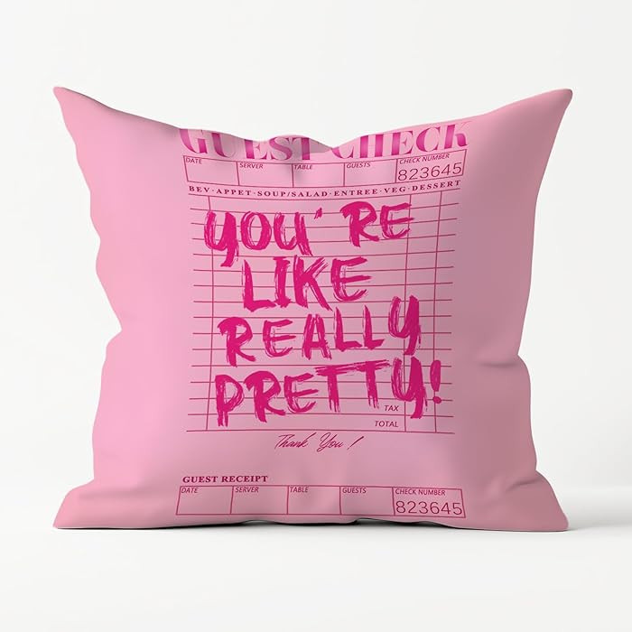 Hot Pink Throw Pillow Covers 18x18, Coquette Check Pillowcase, Coquette Preppy Dorm Room Decor fo... | Amazon (US)