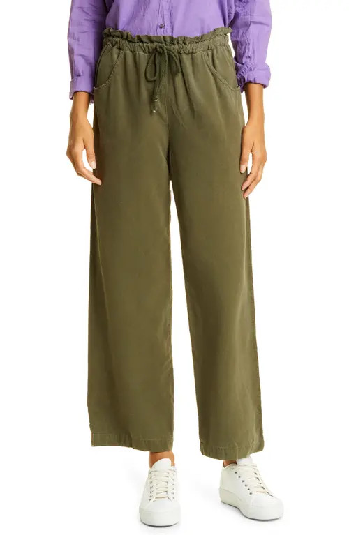 XÍRENA Talin Silk Paperbag Waist Pants in Washed Olive at Nordstrom, Size Medium | Nordstrom