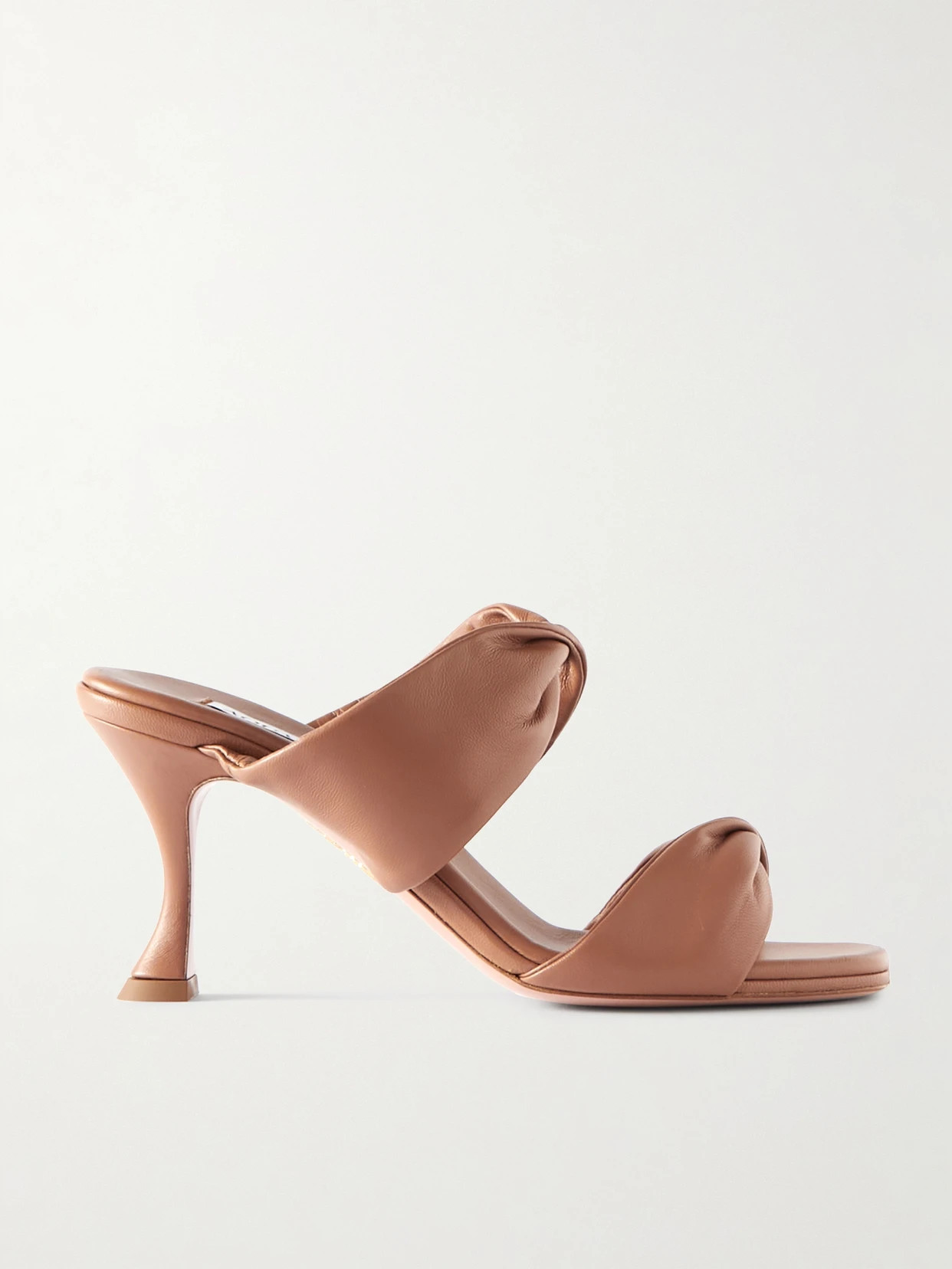 Aquazzura - Twist 95 Leather Sandals - Tan | NET-A-PORTER (UK & EU)