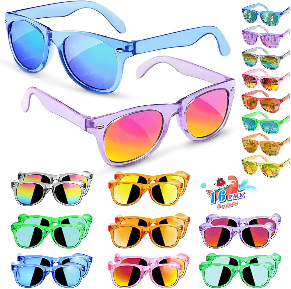 Kids Sunglasses Party Favors - Boys Girls Valentines Day Gifts, Neon Sunglasses with UV 400 Prote... | Amazon (US)