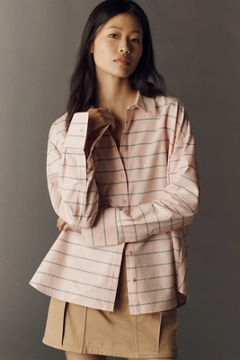 Maeve Oversized Cocoon Buttondown Shirt | Anthropologie (US)