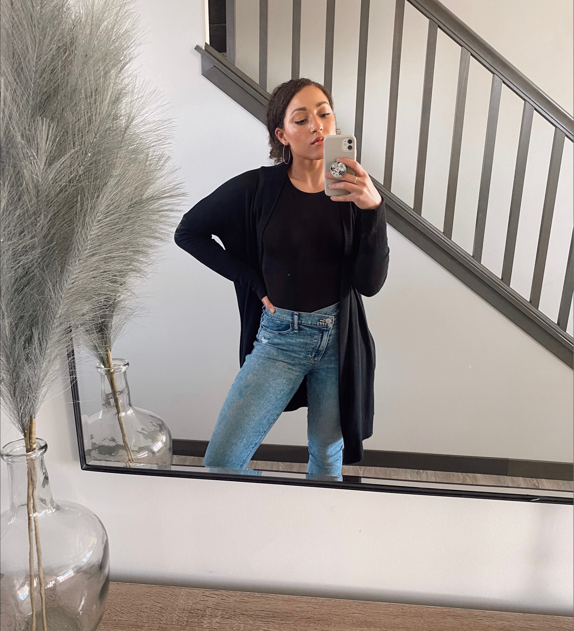 Jeans, bodysuit and cardigan OOTD 🖤

#LTKfit #LTKhome #LTKunder100