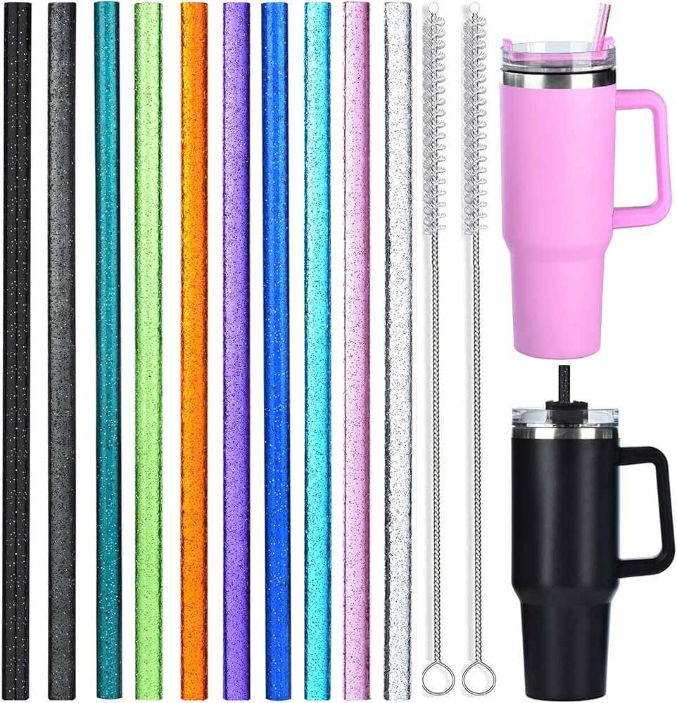 ALINK 10 Pack Color Replacement Straws for Stanley 40 oz 30 oz Tumbler, 12 in Long Reusable Plast... | Amazon (US)