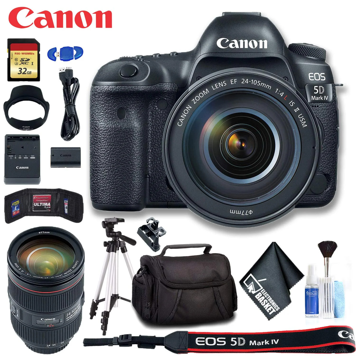 Canon EOS 5D Mark IV DSLR Camera with 24-105mm f/4L II Lens (Intl Model) Ultimate Bundle | Walmart (US)